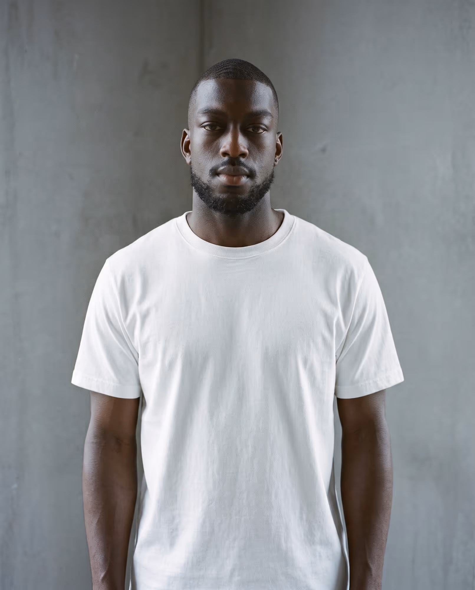 White heavyweight cotton t-shirt blank, front view